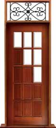 15 panel diagonal: door in frame