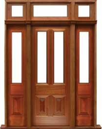 glazed cricket bat: single door + sidelight on right