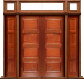 horizontal 4 panel: single door + sidelight on left