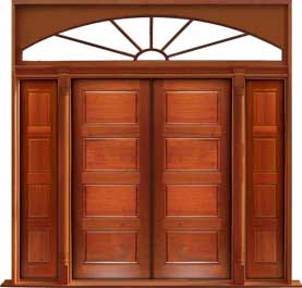 horizontal 4 panel: single door + sidelight on left