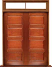 horizontal 4 panel: single door + sidelight on left