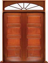 horizontal 4 panel: single door + sidelight on left