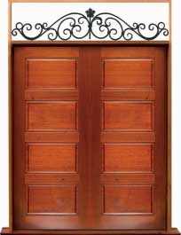 horizontal 4 panel: single door + sidelight on left