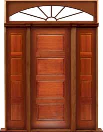 horizontal 4 panel: single door + sidelight on left