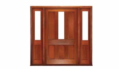 vermont center glazed: single door +  two sidelights