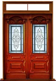 chateau leadlight: door in frame