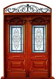 chateau leadlight: door in frame