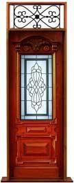 chateau leadlight: door in frame