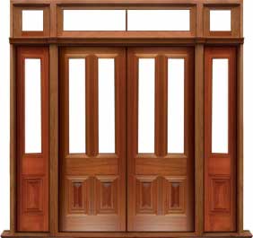 glazed cricket bat: single door + sidelight on right