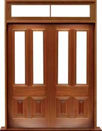 glazed cricket bat: single door + sidelight on right