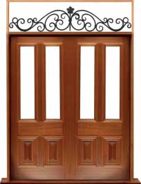 glazed cricket bat: single door + sidelight on right