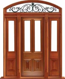 glazed cricket bat: single door + sidelight on right