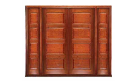 horizontal 4 panel: double door +  two sidelights