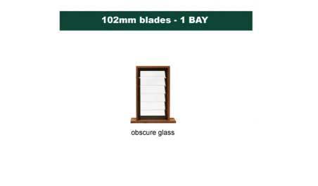 102 mm blades  450 mm width  NFP frost glass louvre: single gallery