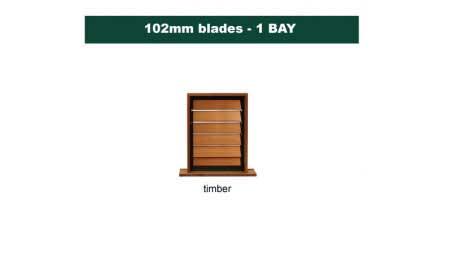102 mm blades  600 mm width  timber louvre: single gallery